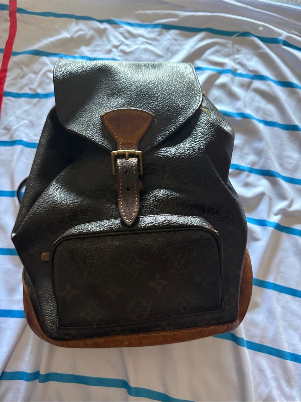 Louis Vuitton Black and Brown Men's Leather Backpack vintage